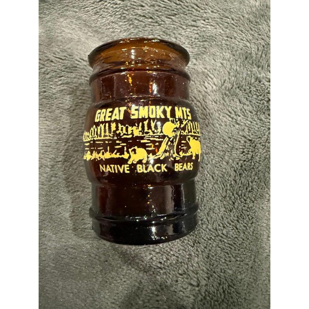 VTG Hand blown shot glass amber glass